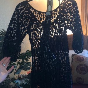 Black see through dress shirt